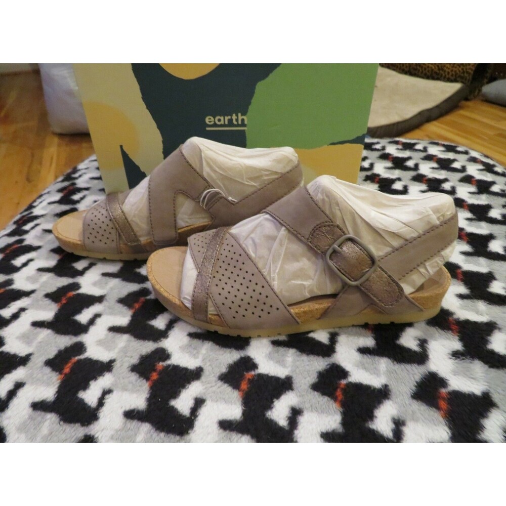 New Womens Grey Earth Linden Laguna Sandals, Size 6.5